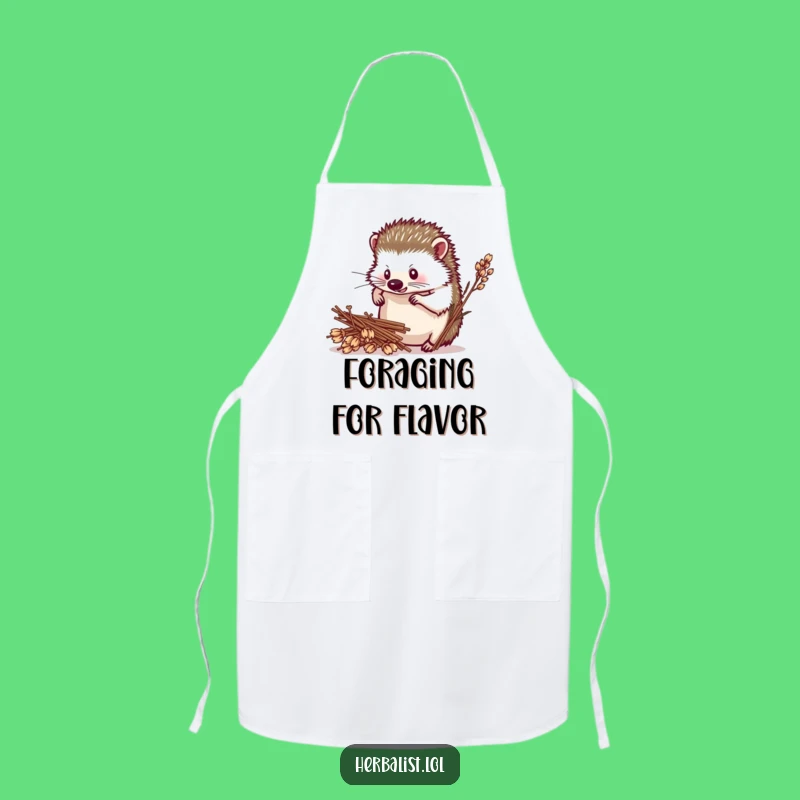Funny Hedgehog Herbalist Apron - Humorous Gift for Gardeners & Crafters!