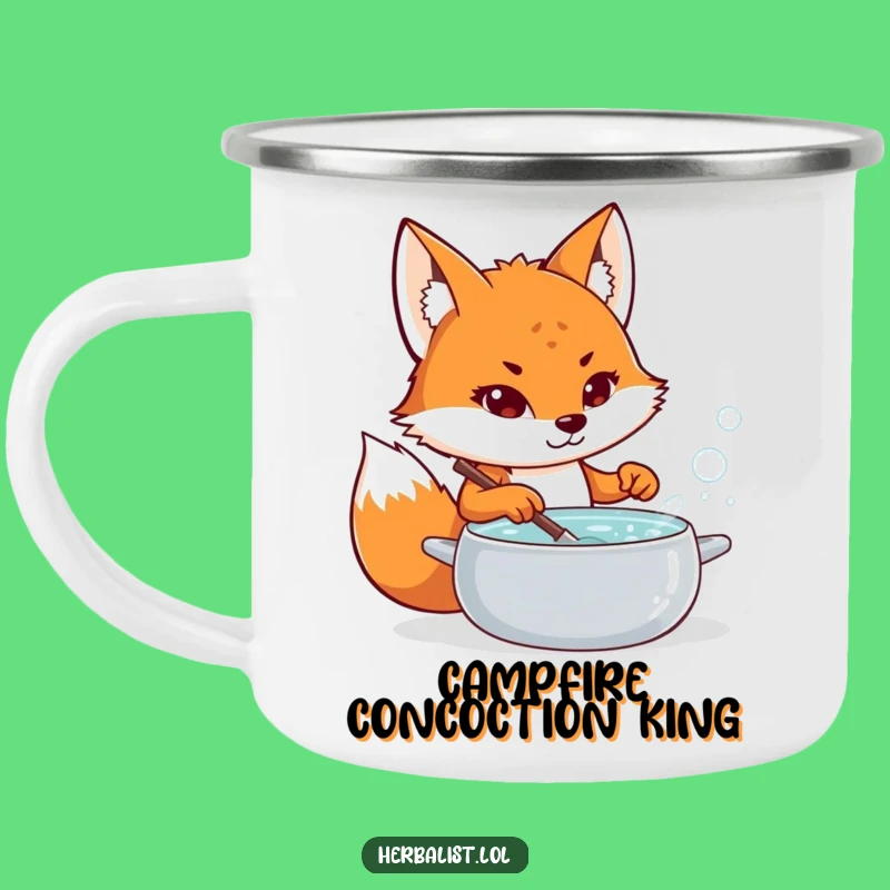 Funny Fox Potion Maker Camping Mug - Humorous Gift for Outdoor Brews!