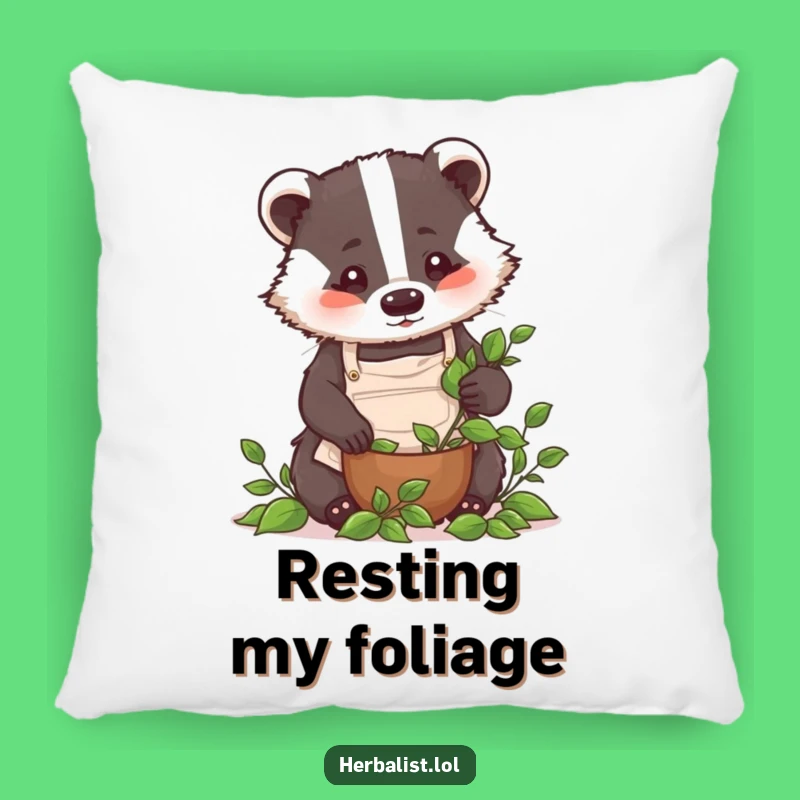 Funny Badger Chef Pillow - Cozy Humorous Gift for Kitchen Comfort!