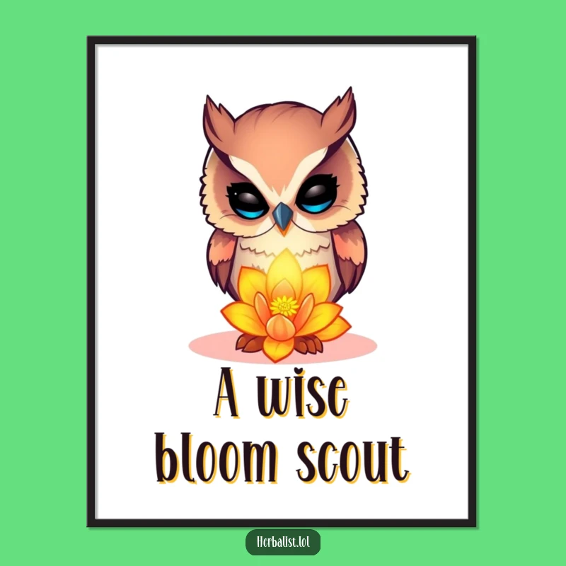 Funny Curious Owl Digital Art Print - Whimsical Gift for Nature Decor!