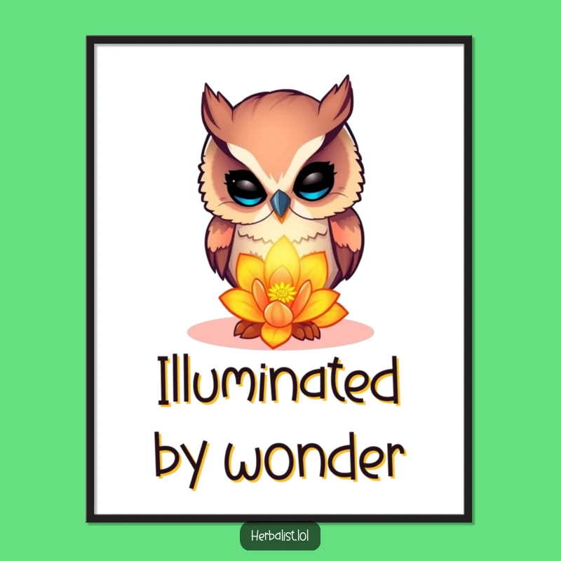 Funny Curious Owl Poster - Whimsical Wall Art Gift for Nature Lovers!