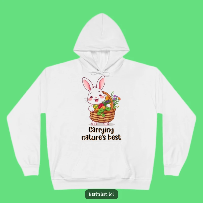 Funny Rabbit Herbalist Hoodie - Cozy Comfort for Garden Lovers