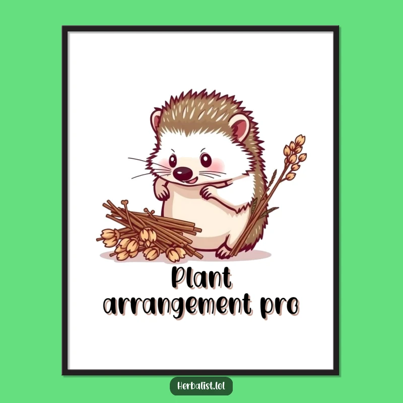 Hedgehog Botanist Free Printable Wall Art - Charming Downloadable Decor for Nature Lovers!