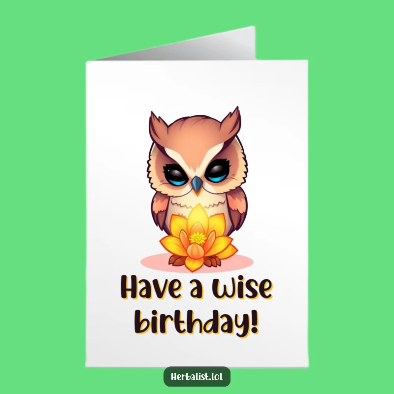 Wise Owl Bloom Free Printable Birthday Card - Whimsical DIY Downloadable Gift for Nature Lovers!