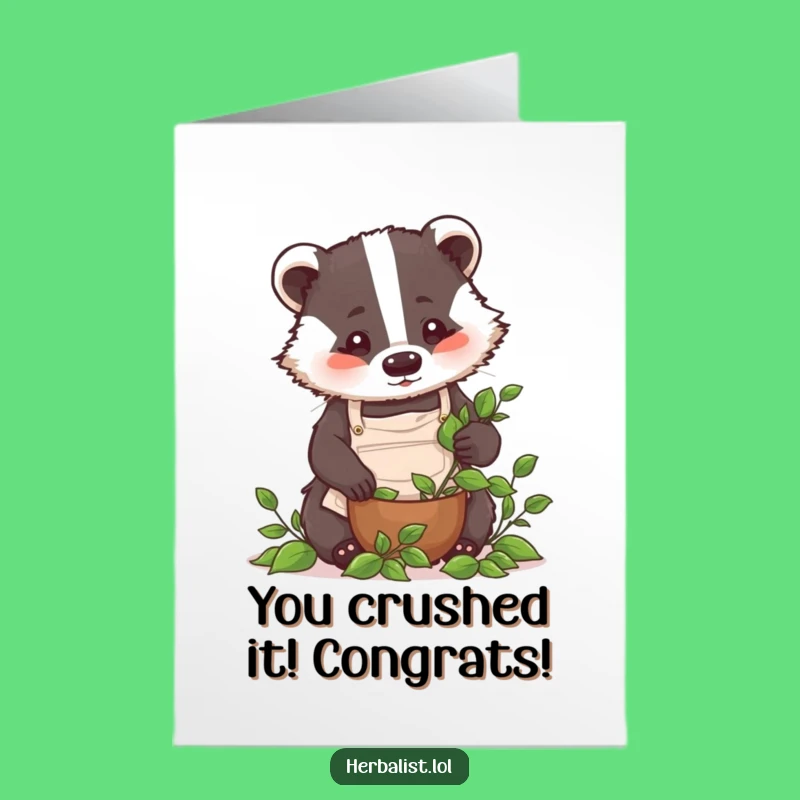 Hilarious Badger Chef Free Printable Congrats Card - DIY Downloadable Celebration Gift!