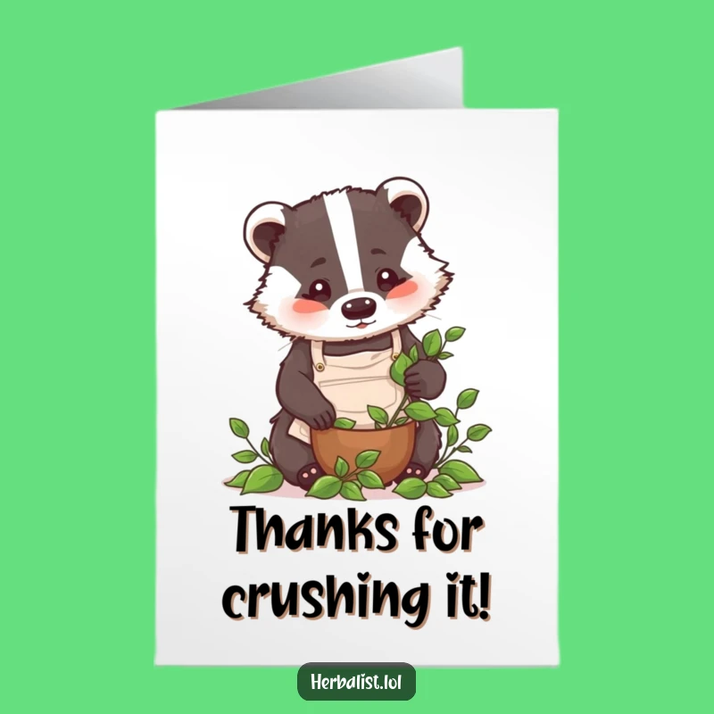 Grateful Badger Chef Free Printable Thank You Card - DIY Downloadable Gift of Appreciation!