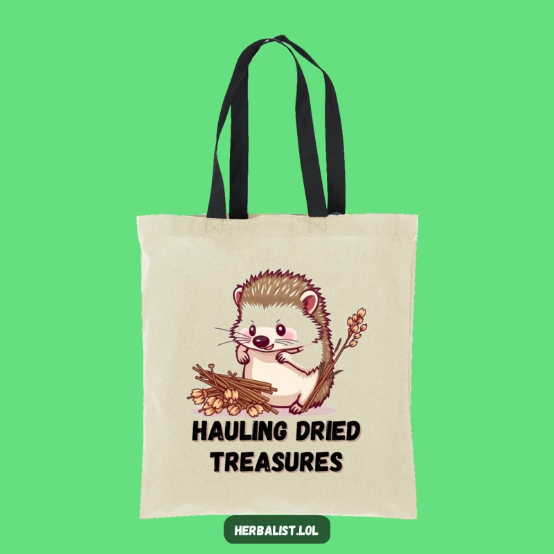 Funny Hedgehog Herbalist Tote Bag - Carry Your Supplies with Humorous Style!