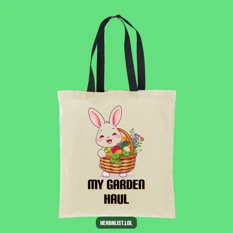 Funny Rabbit Herb Garden Tote Bag - Carrying Freshness